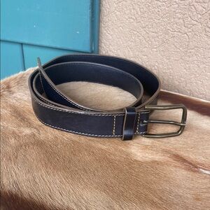 Allen Edmonds black leather belt. Actual size 42
